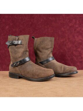 rag&bone Women Moto Biker Brown Black Festival boho Suede Boots 9.5US EUR 39.5
